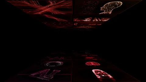 Digital Network TechnologYAI artificial intelligence data YA1 2x2 red Vídeos de archivo 128011371