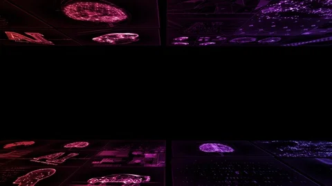 Digital Network TechnologYAI artificial intelligence data YD1 Mix red Stock Footage 128101205