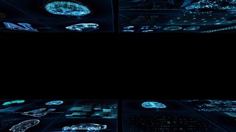 Digital Network TechnologYAI artificial intelligence data YD1 Mix blue 스톡 동영상 128101234