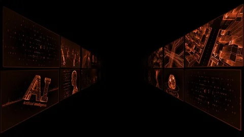 Digital Network TechnologYAI artificial intelligence data TA2 2x2 red Stockbeeldmateriaal 128108195