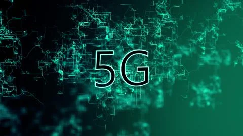 The digital network. Text 5G Stock Illustration