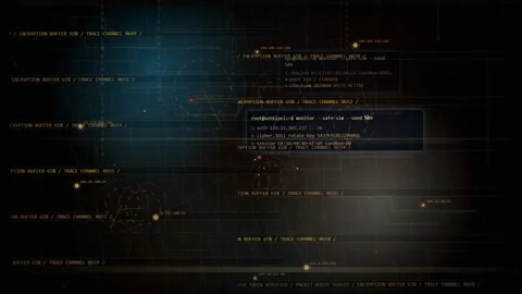 Digital Network Trace Route Interface Cyber Security Background Stock Footage 335364977