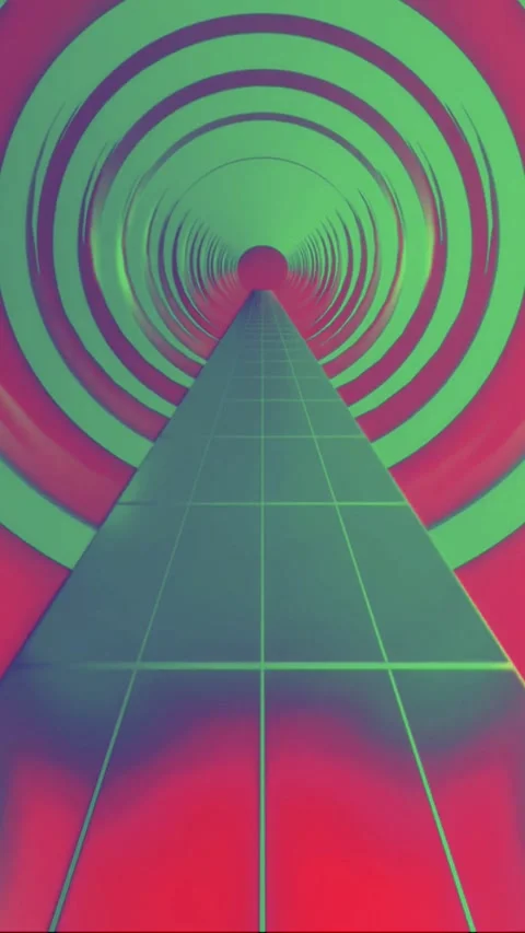 Digital network tunnel with vibrant neon gradients Stock Footage 339638256
