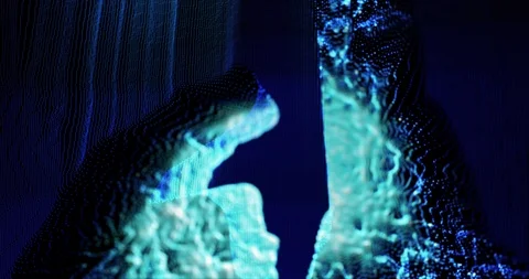 Digital network using a smartphone as the camera is within the 3D connection. Stock Footage 111336758