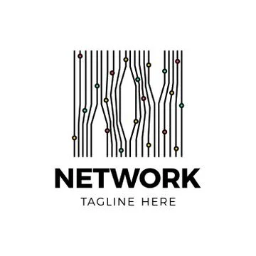 Digital network vector Block Chain Logo Technology Icon. Digital Vector Moder Stock Illustration