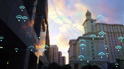 Digital network visual appearing from first node glow, pulsing and linking to Stock Footage 333975893