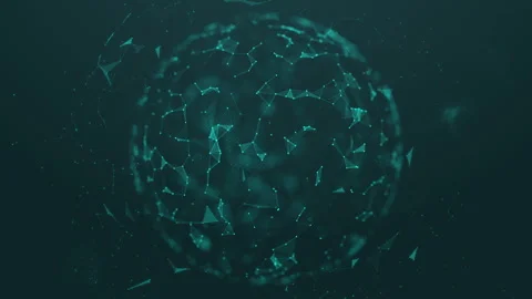 Digital Network Visualization with Abstract Geometric Connections 動画素材 341780618