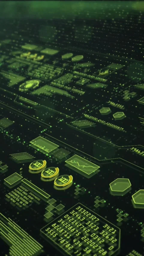 Digital network visualized. Abstract futuristic technology background Stock Footage 339638138