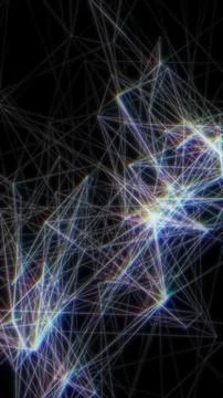 Digital network with white lines on black Stock Illustration