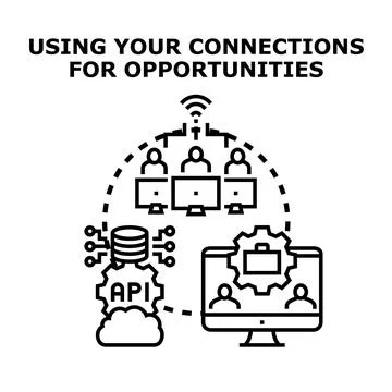 Digital networking building business and professional opportunities イラスト素材