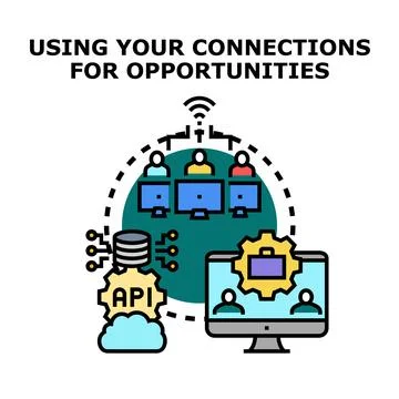 Digital networking building business and professional opportunities Stock Illustration