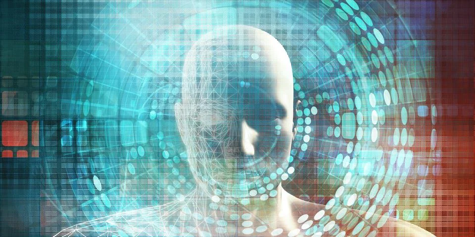 Digital Neural Analytics Stock Illustration