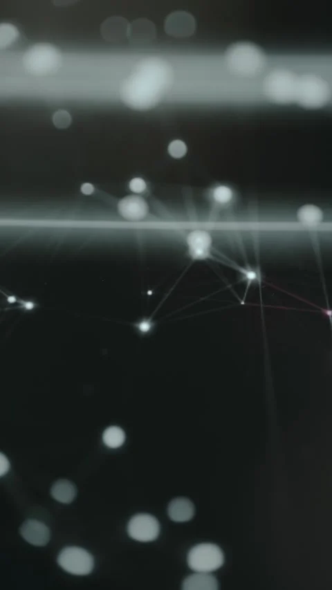 Digital neural network analyzing real-time data streams Stock Footage 332048249