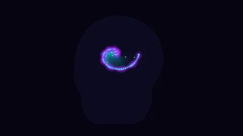 Digital Neural Network Brain Data Visualization Stock Footage 345515414