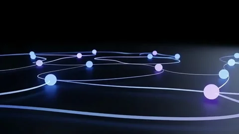 Digital Neural Network with Glowing Nodes and Minimal Lines Stock Footage 317275998