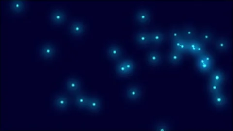Digital Neural Network, Shining Blue Dots Abstract Motion Graphic Particles Stock Footage 339316446