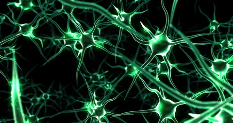 Digital Neural Network Structure With Glowing Synapses and Connections. Stock Footage 321422433