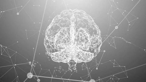 Digital neuron network brain artificial intelligence AI deep learning Video stock 80992393