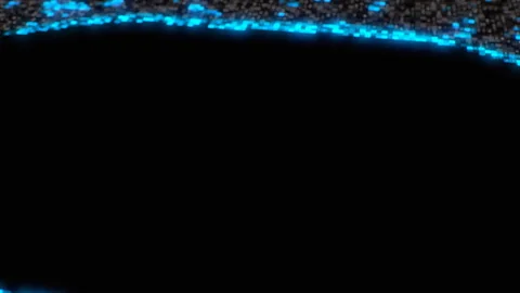 Digital neuron number lights grid black blue spin modern big data sparkling Stock Footage 115800322