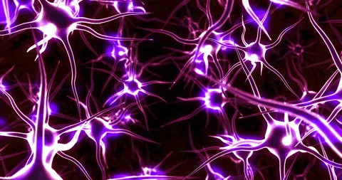 Digital Neurons Flowing Through Transparent Human Head. Stock Footage 321812171