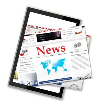 Digital news on tablet computer Illustrazione stock