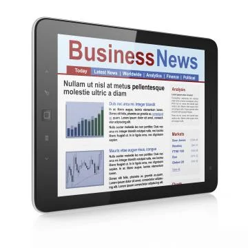 Digital news on tablet computer screen Stock Illustration