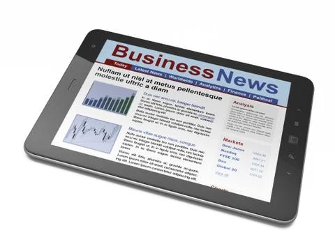 Digital news on tablet computer screen Stock-Illustration