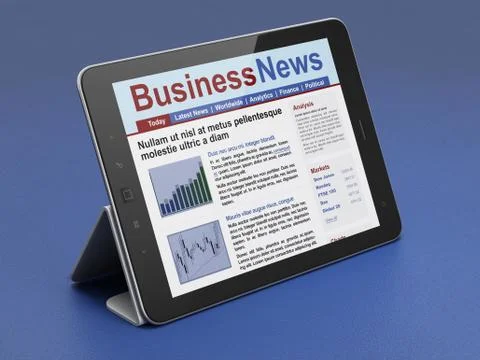 Digital news on tablet computer screen Stock Illustration