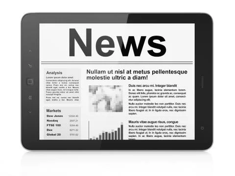 Digital news on tablet pc computer screen Stock Illustration