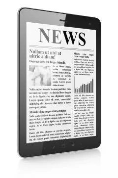 Digital news on tablet pc computer screen Stock Illustration