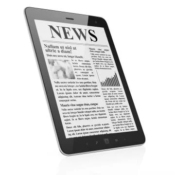 Digital news on tablet pc computer screen Stock Illustration