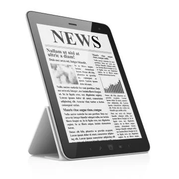 Digital news on tablet pc computer screen Stock Illustration