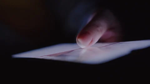 Digital Nightfall: Woman's Hand Scrollin... | Stock Video | Pond5