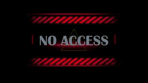 Digital no access warning signs displayed with pulsing red hazard stripes and Stock Footage 345568028
