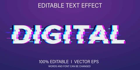 Digital no signal text effect editable Stock Illustration