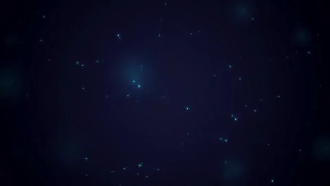 Digital node network connects abstract geometric line across dark cyberspac.. Stock-Footage 341973410