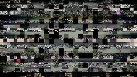Digital Noise Animation Screen Pixel Running Glitch Scratch Motion Background Stock Footage 124934524