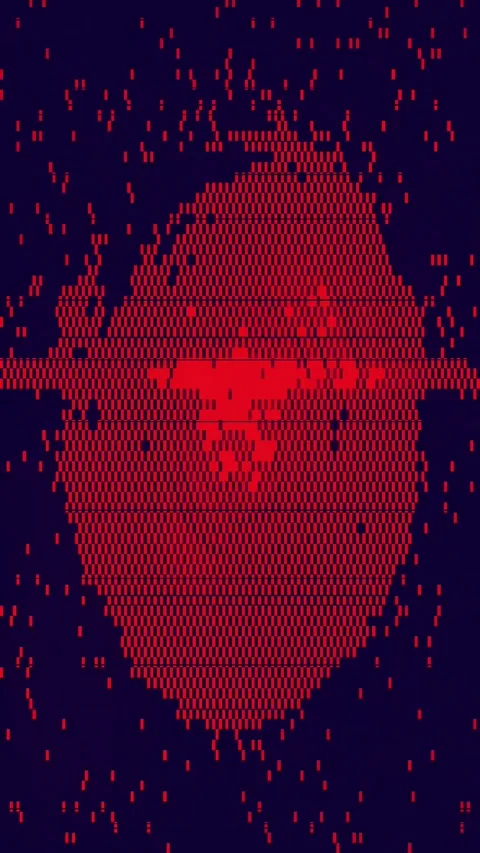 Digital Noise Corruption Vertical Loop Stock Footage 331074772