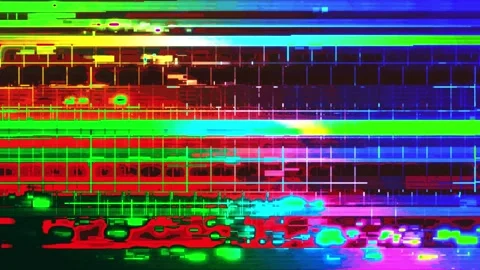 Digital Noise Grid Glitch Distortion Effect 動画素材 167468166