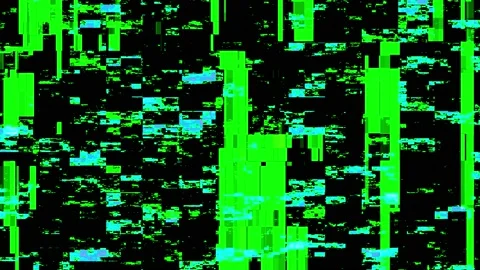 Digital noise on screen. Glitch and digital error noise in blue colors. Loop bac Stock Footage 232886741