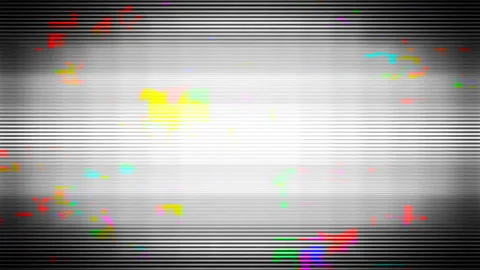 Digital Noise Screen Glitch Flickering Scrtach Vignette Abstract Background Video stock 111952902
