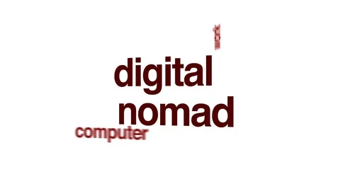 Digital nomad animated word cloud. Stock Footage 69784551