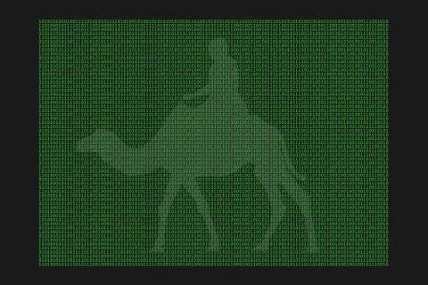 Digital nomad - modern worker and traveller on the camel. Alternative lifesty 库存插图