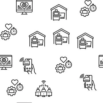 Digital Nomad Worker Vector Seamless Pattern Stock Illustration