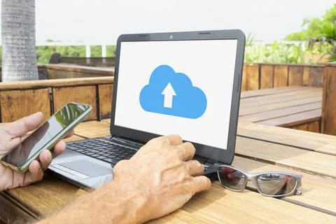 Digital nomads use online technology Stock Photos
