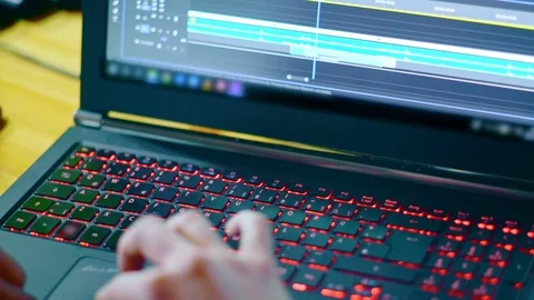 Digital non linear editing on a computer Video stock 108002406