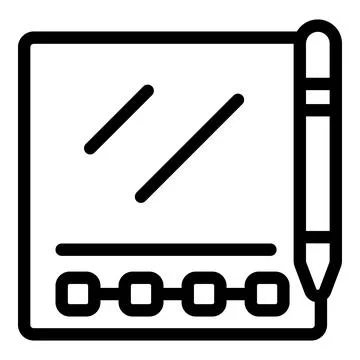 Digital notebook with stylus pen for note taking and digital planning Stock Illustration