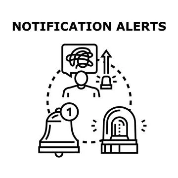 Digital notification alerts and urgent message communication Stock Illustration