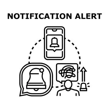 Digital notification alerts creating information overload concept Stock Illustration
