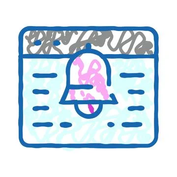 Digital notification bell alert on a window application Stock Illustration